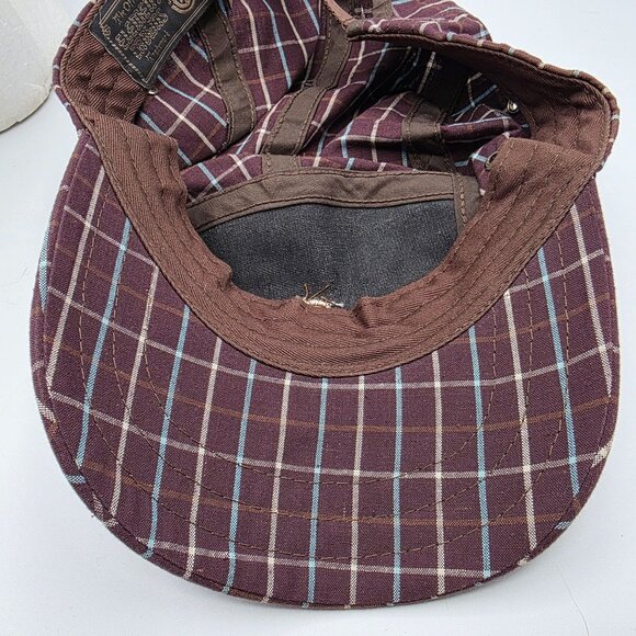Element Crowns Plaid Adjustable Unisex Hat Brown Check Pattern Cap Casual - Picture 8 of 9